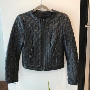 Zara Quilted Faux Leather Jacket